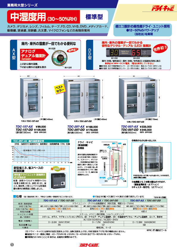カタログ カメラ用NEWクリーンドライ・キャビ｜防湿庫（カメラ・レンズ