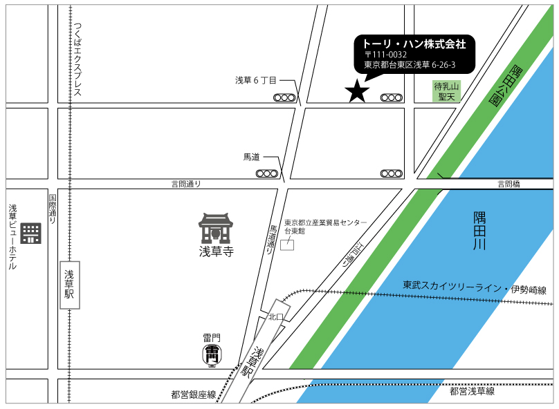 トーリ・ハン本社周辺地図